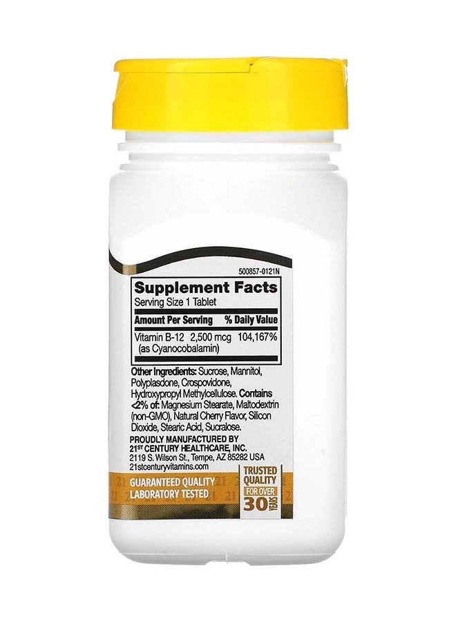 21st Century Vitamin B-12, Cherry, 2,500 mcg, 110 Sublingual Tablets - Image 2